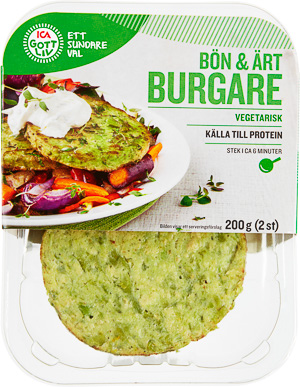 ICA Gott liv Bön och ärtburgare 7318690132400