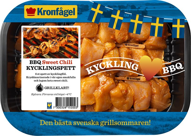 Kronfagel BBQ kycklingspett sweet chili