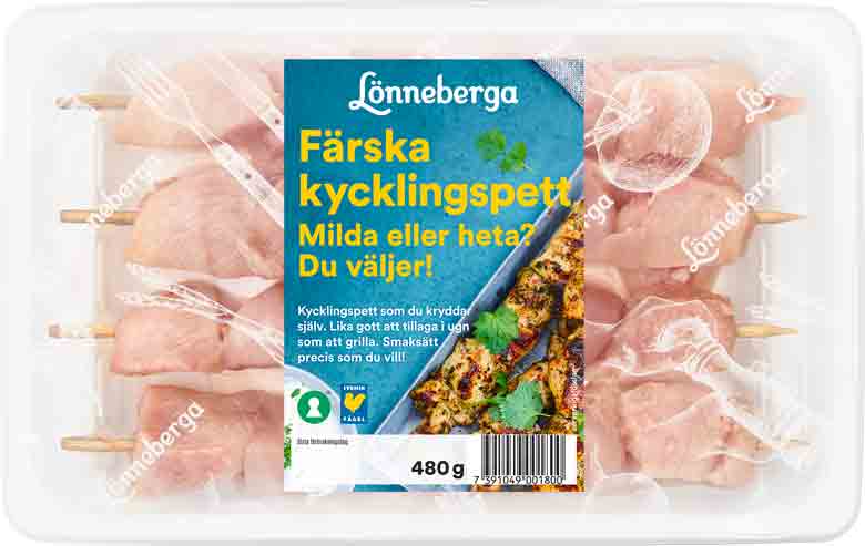 Lonneberga farska kycklingspett 480g 780