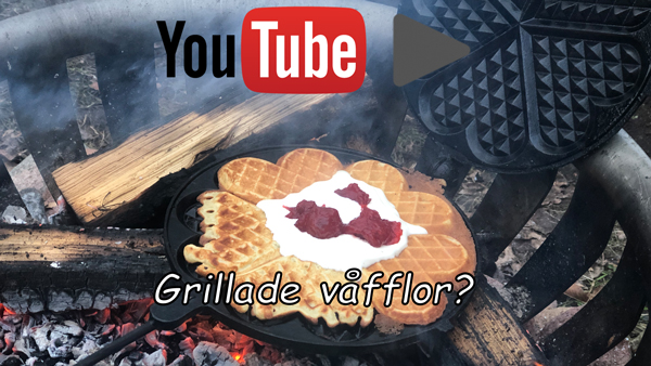 Så här gör du våfflor på grillen, se filmen på youtube här